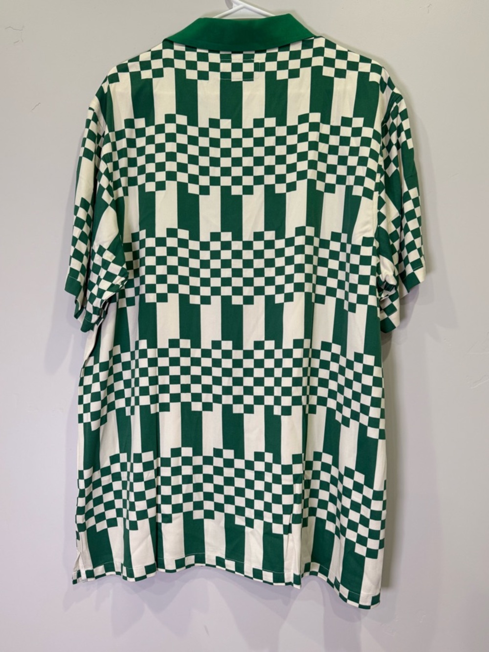 ⭐️ 2 for $20 Bogey Boys Green & White Checkerboard Golf Polo Button Down Shirt - Picture 4 of 4